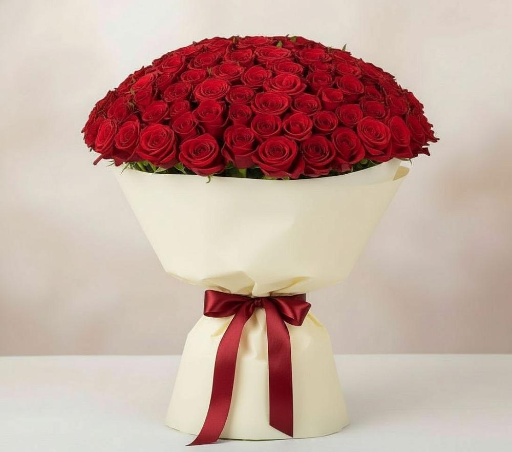 Букет 101 Красная роза Милано в Пущино