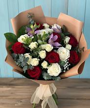 Букет цветов из:  Розы и Альстромерии #REPLACE_PRED# Пущино