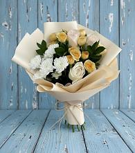 Букет цветов из:  Розы и Хризантемы #REPLACE_PRED# Пущино