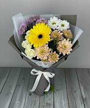 Букет цветов из:  Розы, Герберы и Хризантемы в Пущино