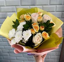 Букет цветов из:  Розы и Хризантемы #REPLACE_PRED# Пущино