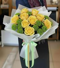 Букет цветов из:  Хризантемы и Розы #REPLACE_PRED# Пущино