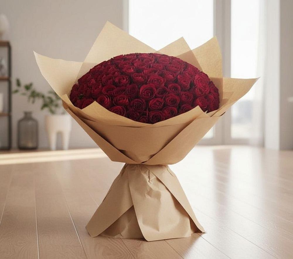 Букет 101 Красная роза в Пущино