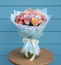 Букет цветов из:  Хризантемы и Розы в Пущино